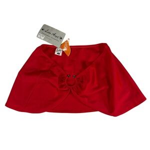Latin Angel VTG Red Dancewear Clubwear O-Ring Micro Mini Skirt LA 147 Large